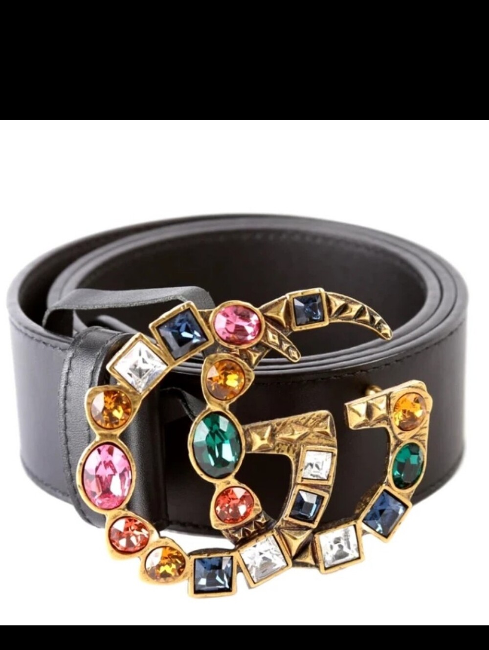 Gucci Crystal Embellished Double G Belt 85/34-EUC-Retail $895-RARE